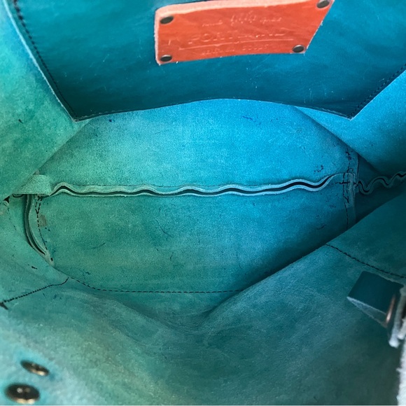 🌊CARIBBEAN Portland Leather Goods Medium Classic tote MODIFIED to crossbody - Picture 8 of 16